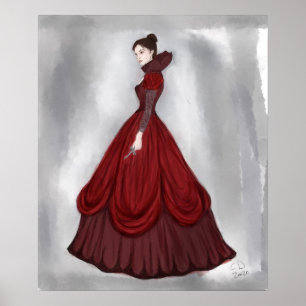 Poster La Dame en rouge