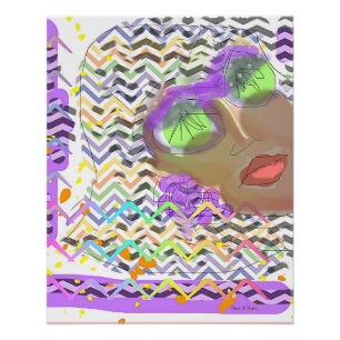 Poster La Dame Portant Des Lentilles Vertes