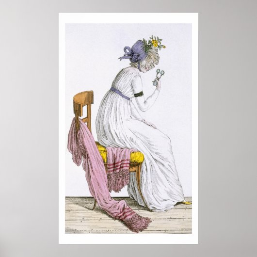 Poster La dame portant une négligée, du Costume Parisien, (Devant)