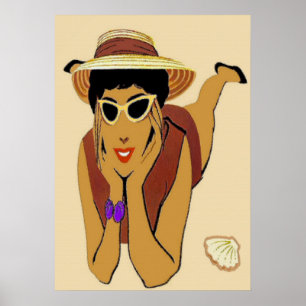 Poster La Dame sur la plage