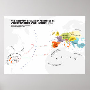 Poster La découverte de l'Amérique selon Columbus