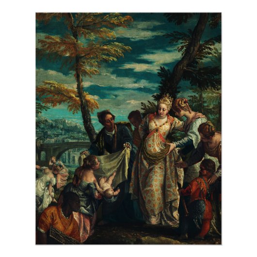 Poster La Découverte de Moïse par Veronese Fine Art (Devant)
