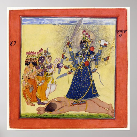 Poster La déesse Bhadrakali adorée par les dieux 1675 (Devant)