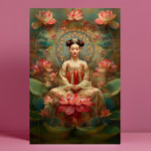 Poster La déesse bouddhiste Quan Yin Pink Lotus Art