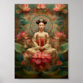 Poster La déesse bouddhiste Quan Yin Pink Lotus Art (Devant)