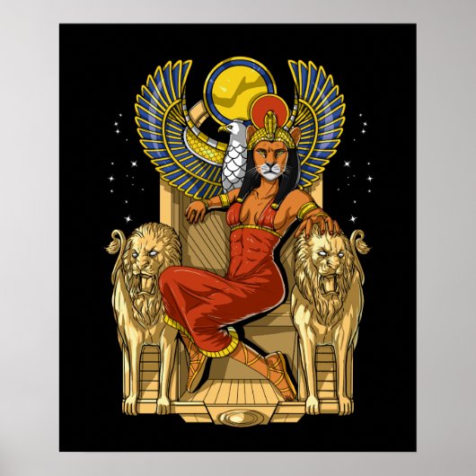 Poster La déesse de la lionne égyptienne Sekhmet (Devant)