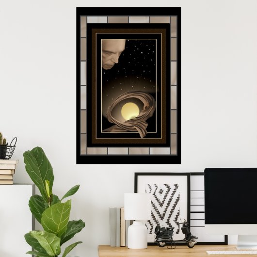 Poster La déesse Lune dort protégé par l'ÉtoileDieu (Bureau à domicile)