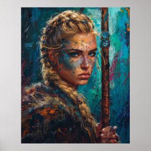 Poster La déesse Norse Freyja Reine des Valkyries Blonde 