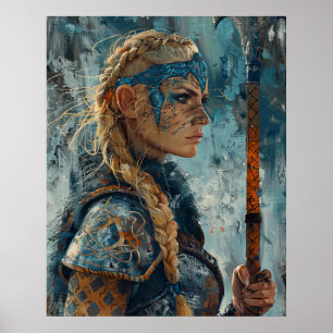 Poster La déesse Norse Freyja Reine des Valkyries Blonde