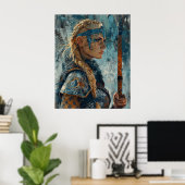 Poster La déesse Norse Freyja Reine des Valkyries Blonde (Bureau à domicile)