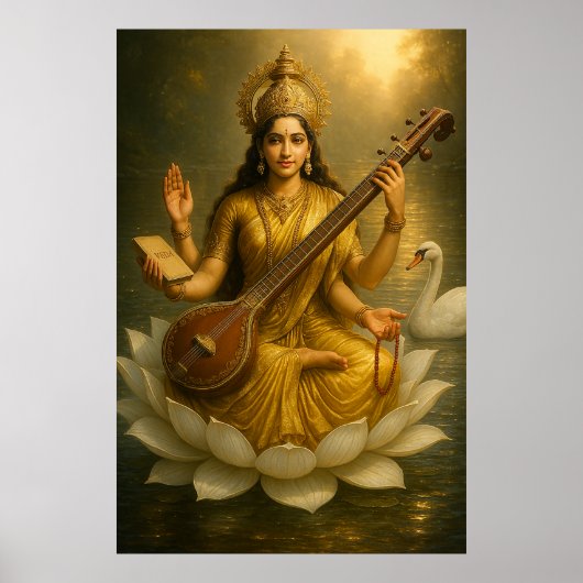 Poster La déesse Saraswati | La Muse Divine de la Connais (Devant)