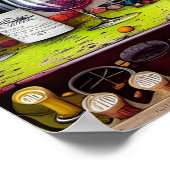 Poster La Dégustation De Vins Art numérique coloré (Coin)