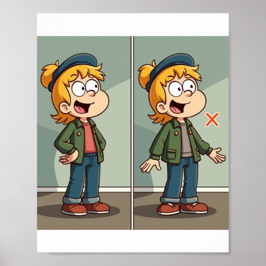 Poster La différence entre les deux images (Devant)