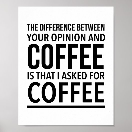 Poster La différence entre l'opinion et le café est (Devant)