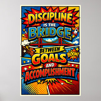 Poster La Discipline Est Le Pont Bande Dessinée Pop Art