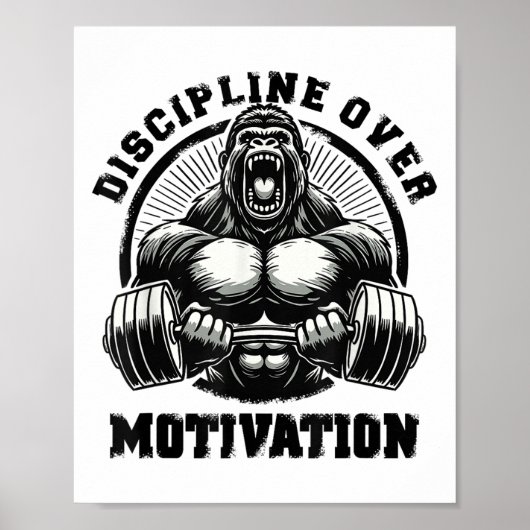 Poster La Discipline Plutôt que la Motivation Citations d (Devant)