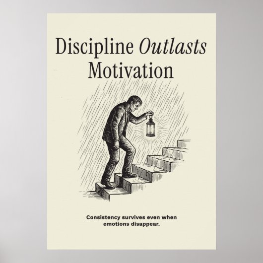 Poster La discipline surpasse la motivation (Devant)