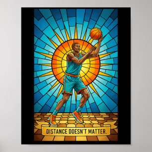 Poster La distance n'empêche pas le basket-ball Église Mo