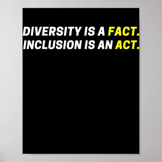 Poster La Diversité Est Un Fait L'Inclusion Est Un Acte P (Devant)