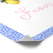 Poster La Dolce Vita Lemon Pink Bow Baby shower Privilégi (Coin)