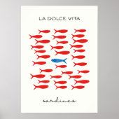 Poster La dolce vita sardines (Devant)