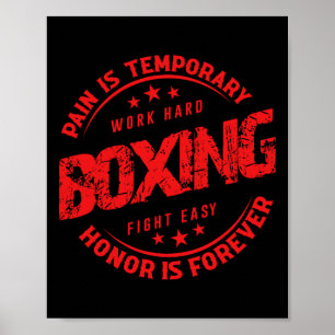 Poster La douleur est le travail temporaire dur Boxe comb