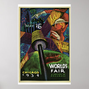 Poster La "Exposition universelle, Chicago, 1934" crus