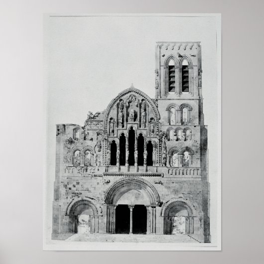 Poster La façade de La Madeleine de Vezelay (Devant)