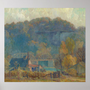 Poster La falaise du matin, Ozarks (huile sur toile)