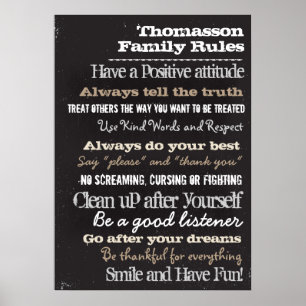 Poster la famille 20x28 personnalisée par craie ordonne