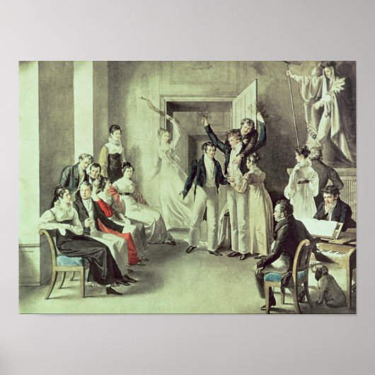 Poster La famille de Franz Peter Schubert jouant aux jeux (Devant)