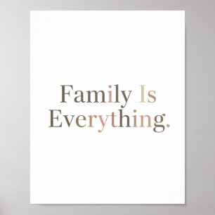 Poster La famille est tout Élégant Serif Typographie