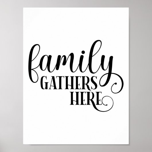Poster La famille moderne se réunit ici citant la typogra (Devant)
