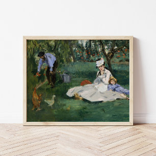 Poster La famille Monet dans son jardin   Édouard Manet