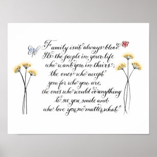 Poster La famille n'est pas toujours typographie de