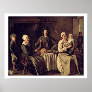 Poster La famille rurale, 1642 (huile sur la toile)