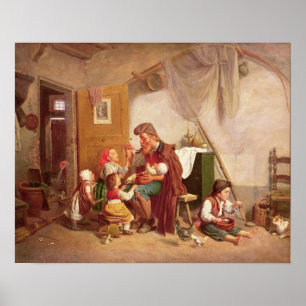 Poster La famille veuve, 19ème siècle