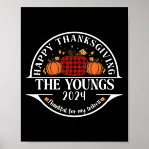 Poster La famille Youngs de Thanksgiving remercie pour ma