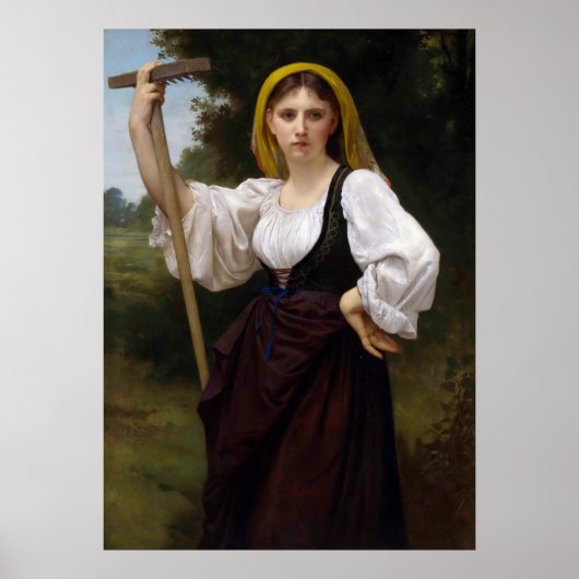 Poster La Faneuse par William-Adolphe Bouguereau (Devant)