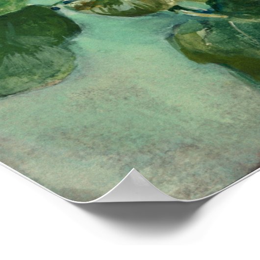 Poster La Farge - Étude Des Hollyhocs Roses Au Soleil (Coin)