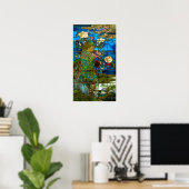 Poster La Farge - Paons et Pivoines (Bureau à domicile)