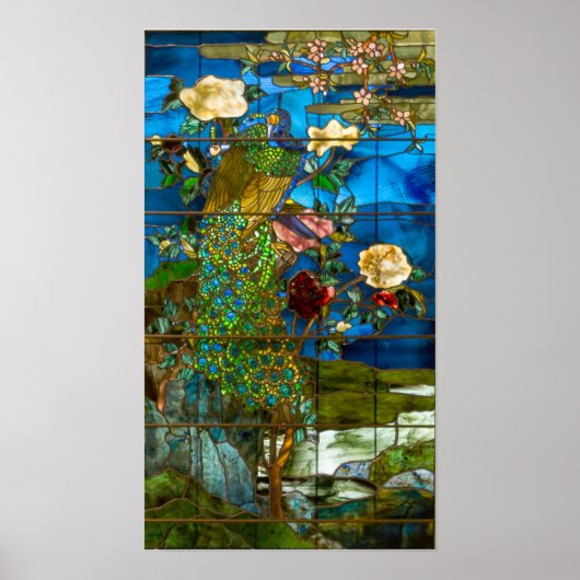 Poster La Farge - Paons et Pivoines (Devant)