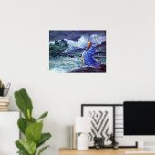 Poster La Farge - Un Rishi Appelant Une Tempête Japonaise (Bureau à domicile)