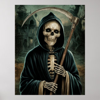 Poster La Faucheuse éffrayante de la mort avec Scythe