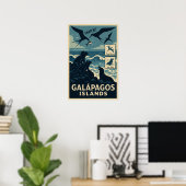 Poster La faune des îles Galápagos (Bureau à domicile)