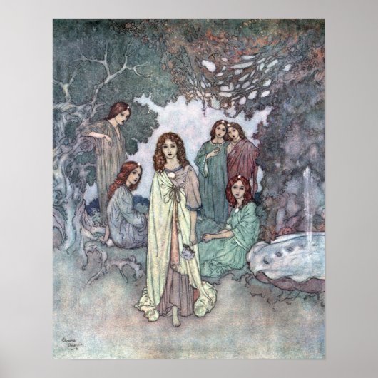 Poster La fée du jardin par Edmund Dulac (Devant)