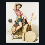 Poster La Femme À Monter La Pinceau<br><div class="desc">Vintage épingle. Image à très haute résolution directement de la peinture à l'huile de toile d'origine.</div>