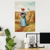 Poster La femme dans le champ de blé Imprimer (Bureau à domicile)
