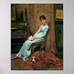 Poster La femme de l'artiste et son chien de couture