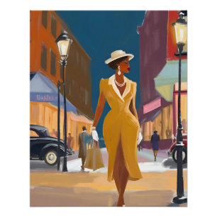 Poster La femme Harlem dans la nuit